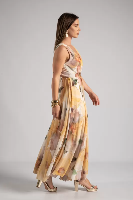 Φόρεμα Αμάνικο Maxi Floral