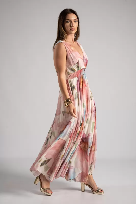 Φόρεμα Αμάνικο Maxi Floral