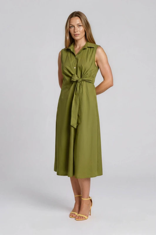 Dress Solid-Color Sleeveless