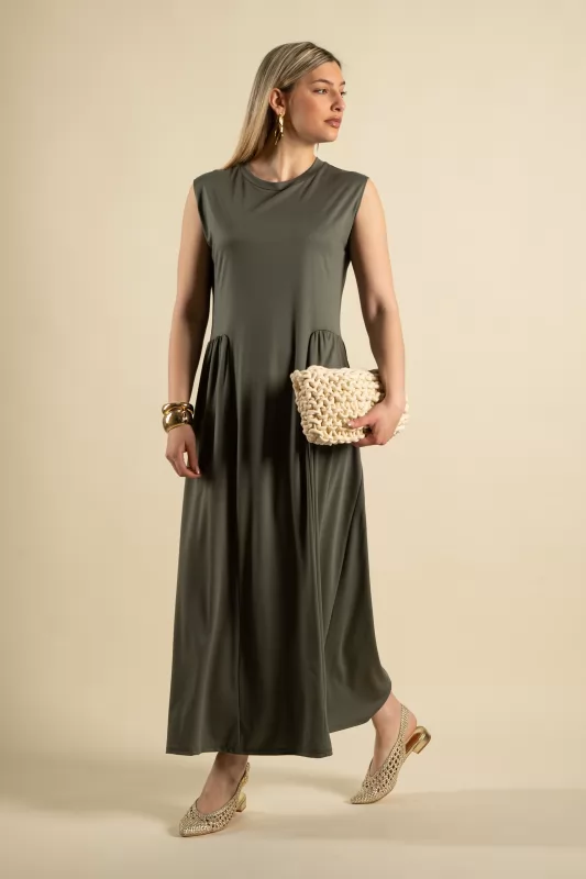 Dress Sleeveless Solid Color Maxi