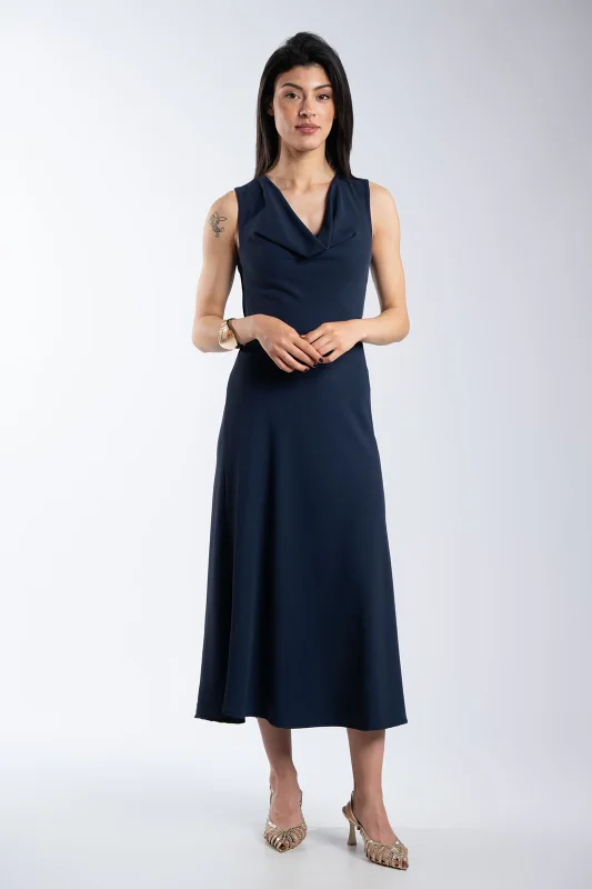 Φόρεμα Αμάνικο Ντραπέ Λαιμόκοψη