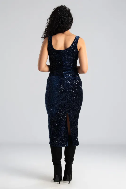 Sleeveless Maxi Dress Sequins 