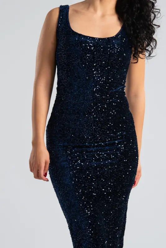 Sleeveless Maxi Dress Sequins 