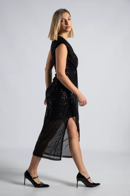 Dress Sleeveless Sleeveless Ruffle Black