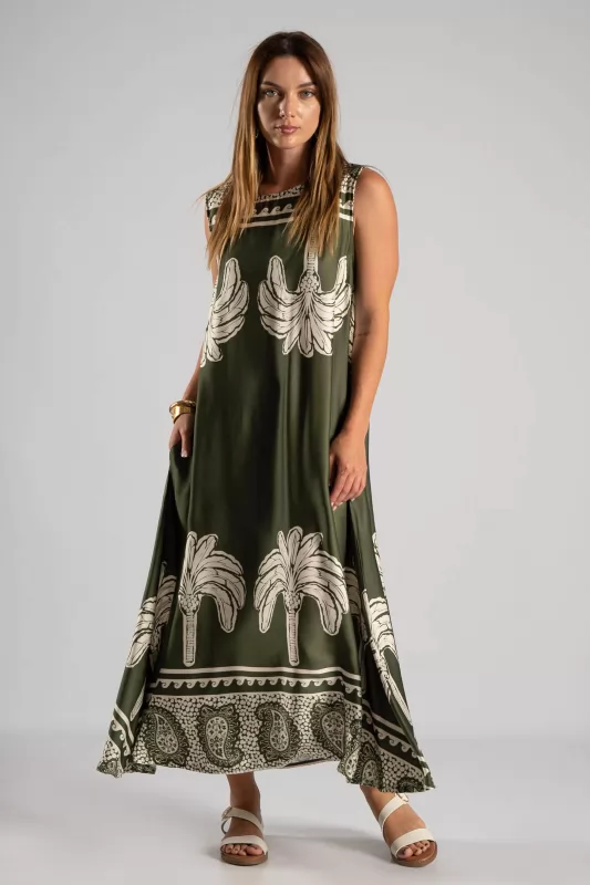 Sleeveless Palm Dress 