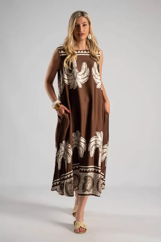 Sleeveless Palm Dress 