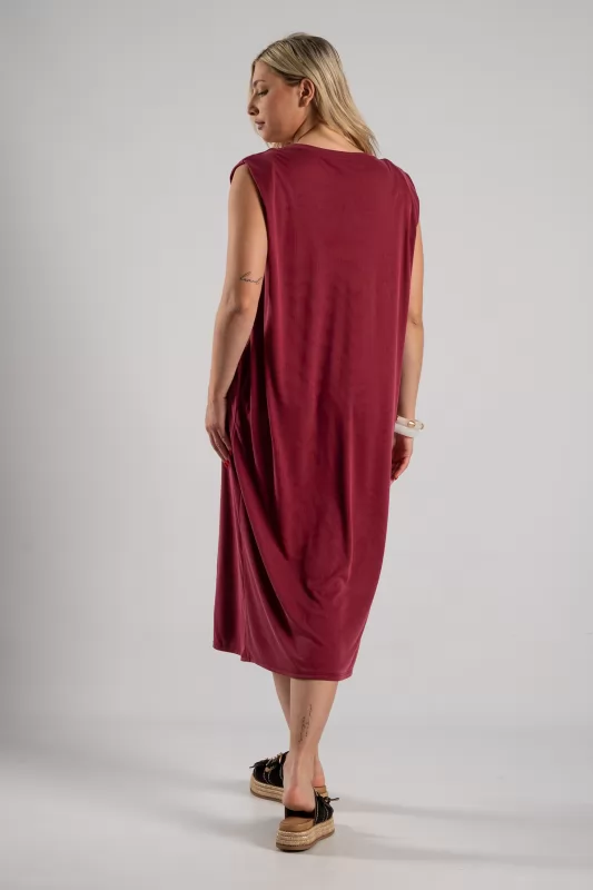 Φόρεμα Αμάνικο Rib Midi