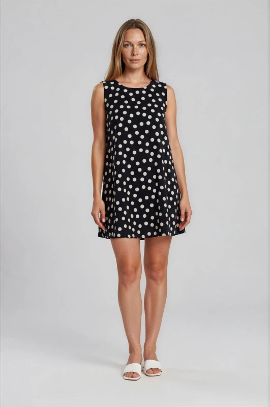 Φόρεμα Αμάνικο Βαμβακερό Πουά