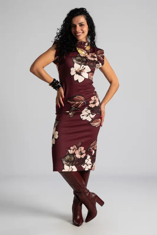 Dress Sleeveless with Padded Shoulders