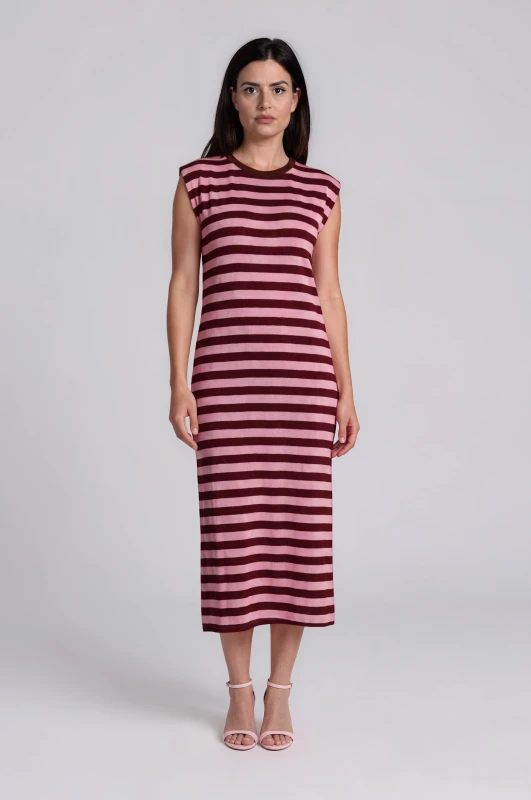 Dress Sleeveless Shoulder-pads Lurex 