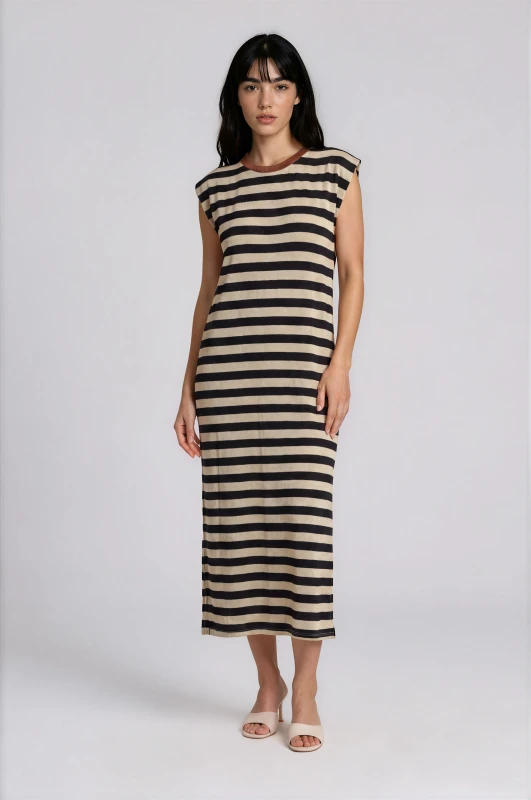 Dress Sleeveless Shoulder-pads Lurex 