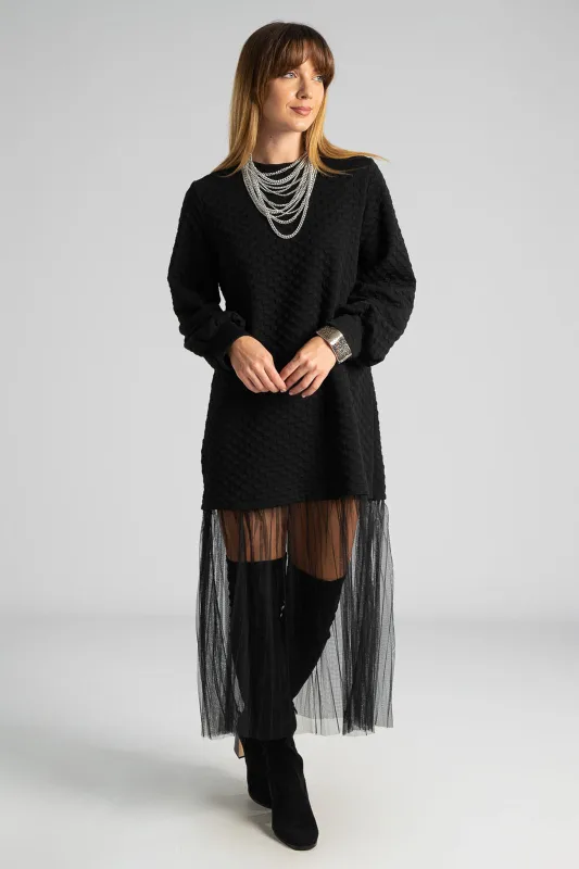 Dress Embossed Design Tulle Finish