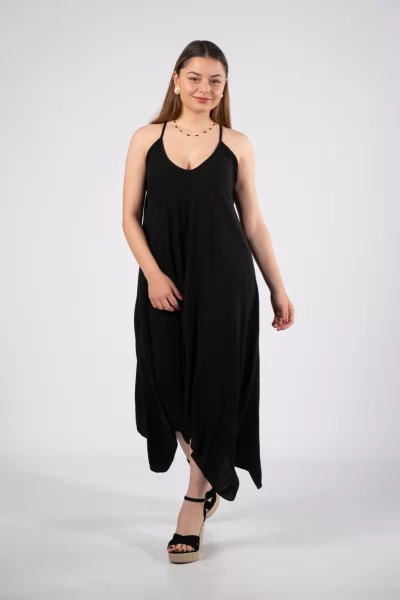 Φόρεμα Ασύμμετρο Μαύρο