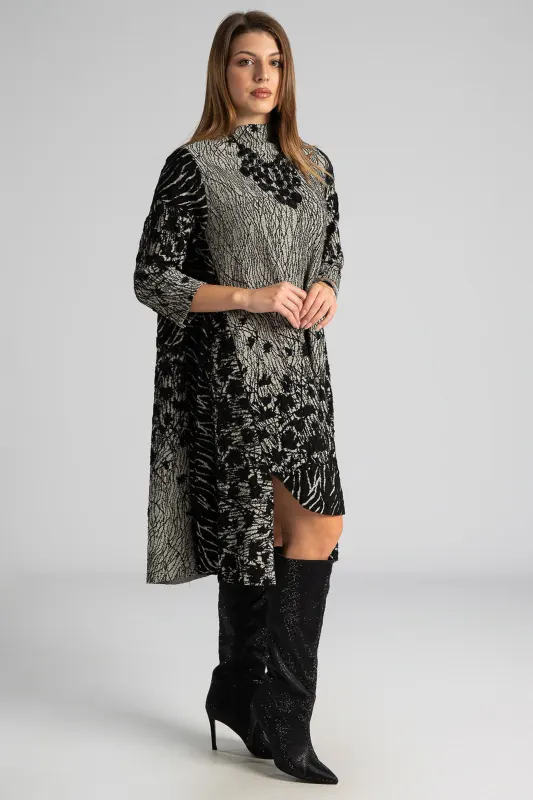 Φόρεμα Ασύμμετρο Φύλλα 3D