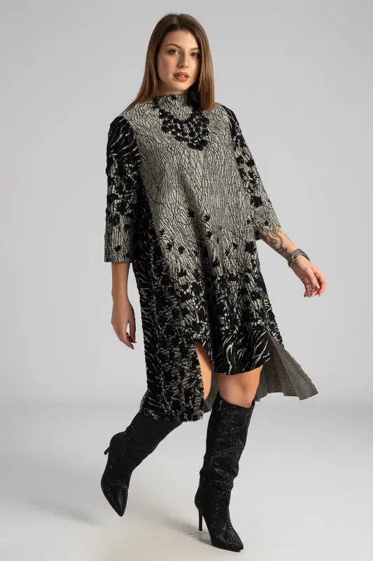 Φόρεμα Ασύμμετρο Φύλλα 3D