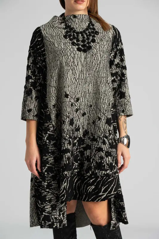 Φόρεμα Ασύμμετρο Φύλλα 3D