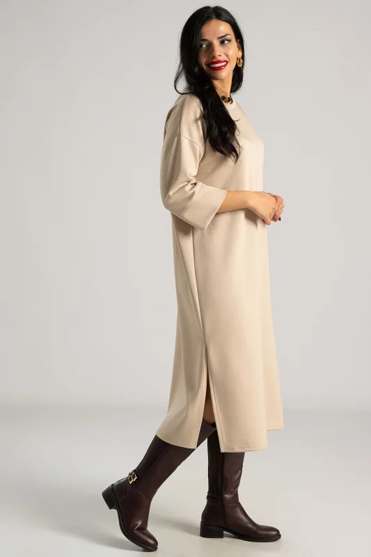 Φόρεμα Basic Midi Μονόχρωμο