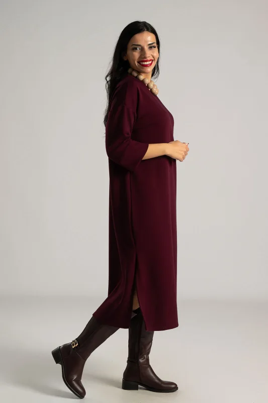 Φόρεμα Basic Midi Μονόχρωμο