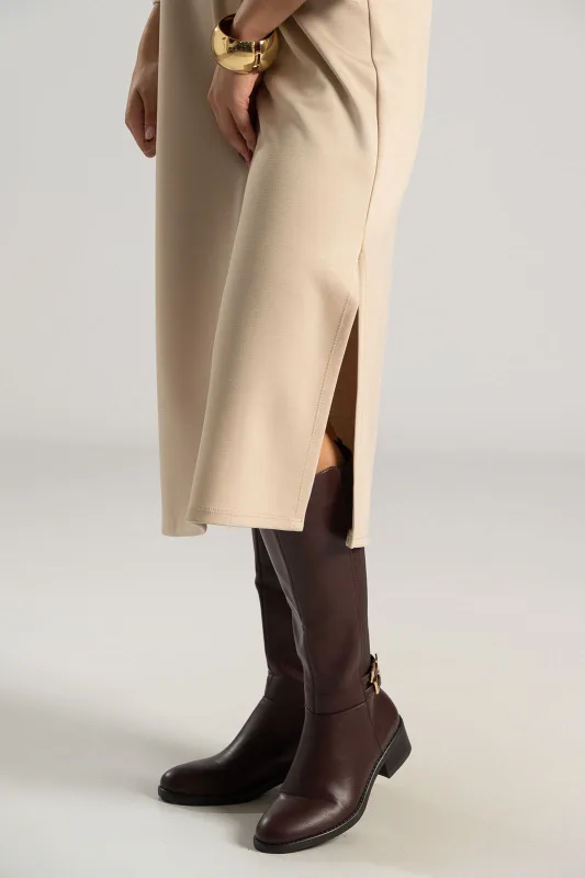 Φόρεμα Basic Midi Μονόχρωμο