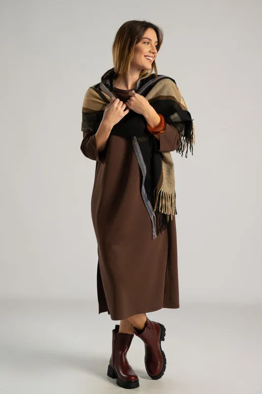 Φόρεμα Basic Midi Μονόχρωμο