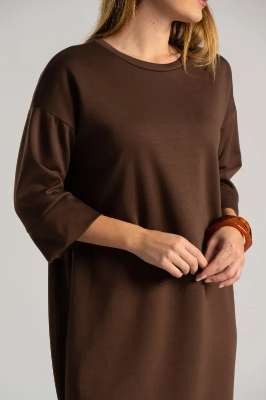 Φόρεμα Basic Midi Μονόχρωμο