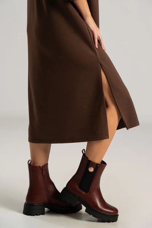 Φόρεμα Basic Midi Μονόχρωμο