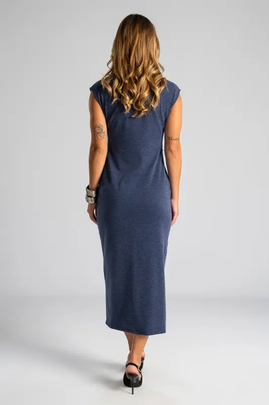 Dress Bodycon Neckline Button 