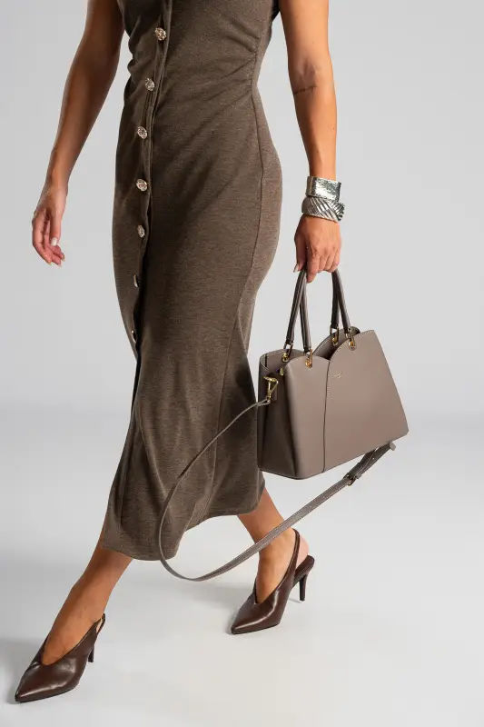 Dress Bodycon Neckline Button 