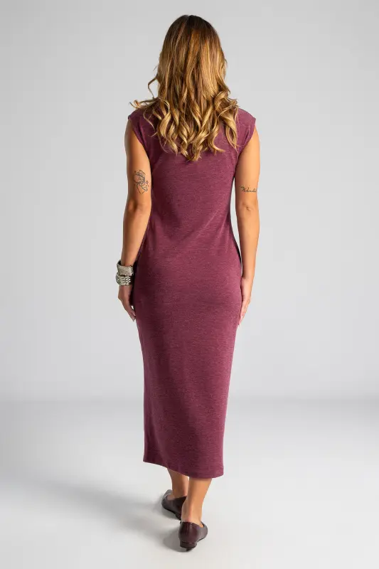 Dress Bodycon Neckline Button 