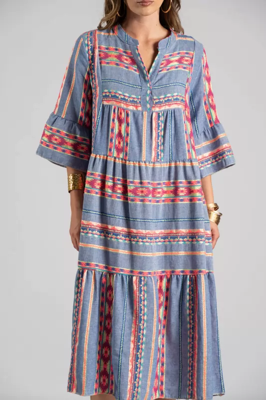 Φόρεμα Boho Κέντημα