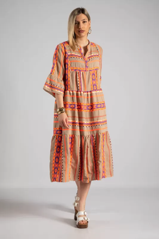 Φόρεμα Boho Κέντημα