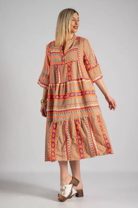Φόρεμα Boho Κέντημα