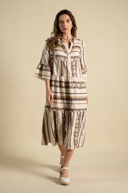 Φόρεμα Boho Κέντημα