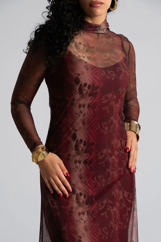 Dress C-throu Maxi Floral 