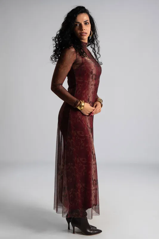 Dress C-throu Maxi Floral 