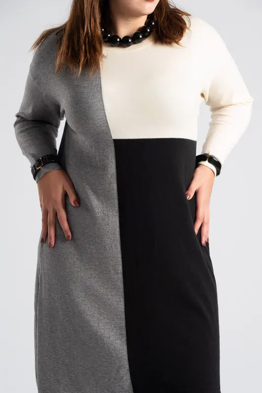 Color Blocking Midi Dress 