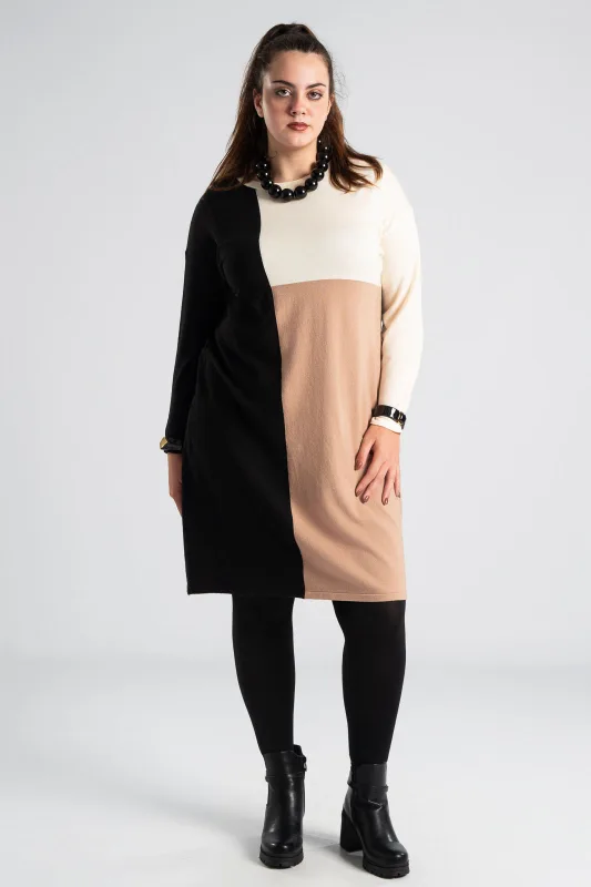 Φόρεμα Color Blocking Midi
