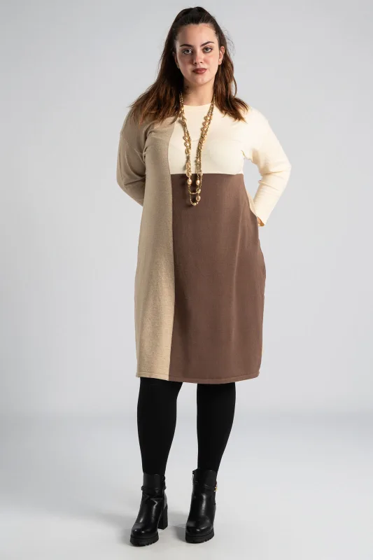 Φόρεμα Color Blocking Midi