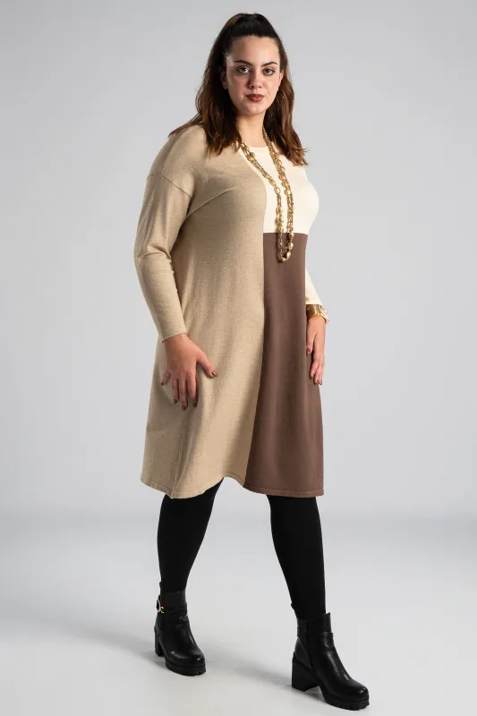 Color Blocking Midi Dress 