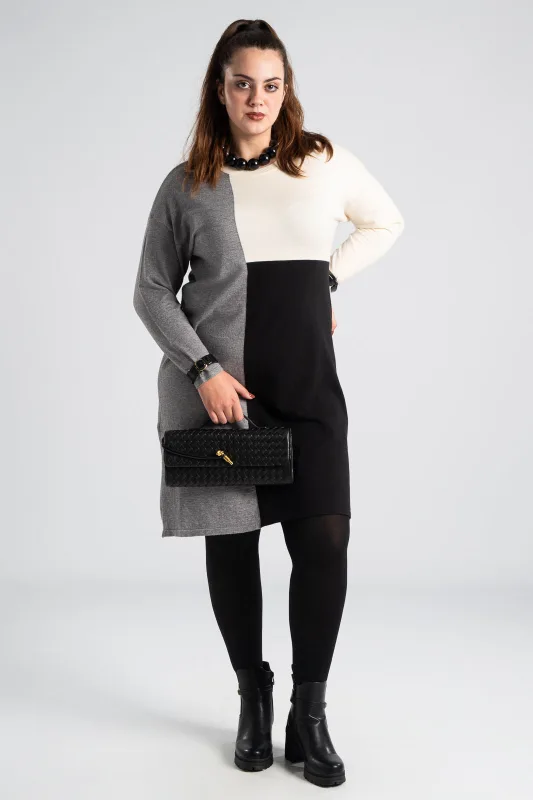 Φόρεμα Color Blocking Midi