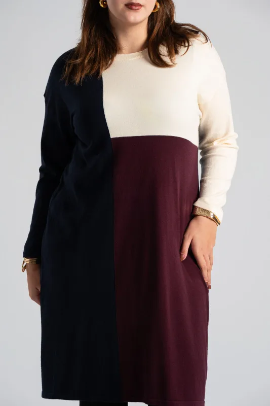 Color Blocking Midi Dress 