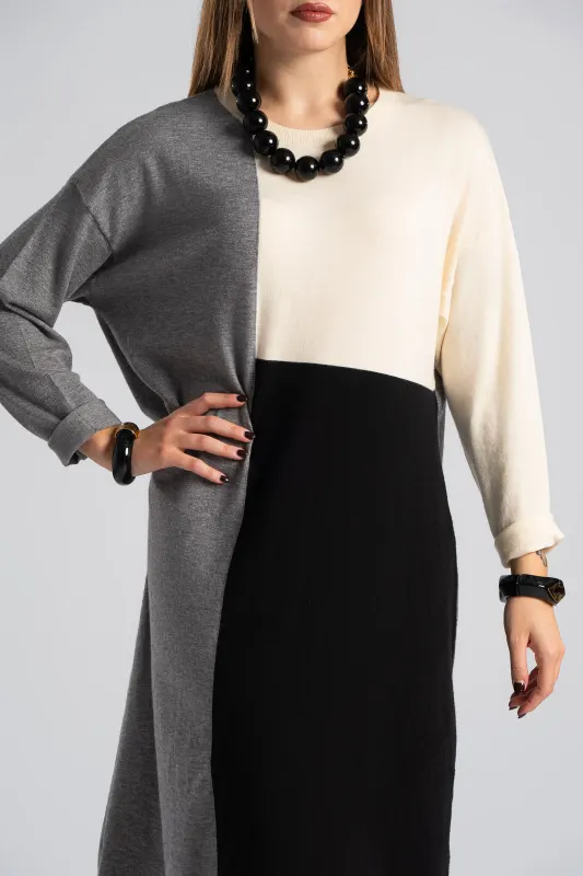 Color Blocking Midi Dress 