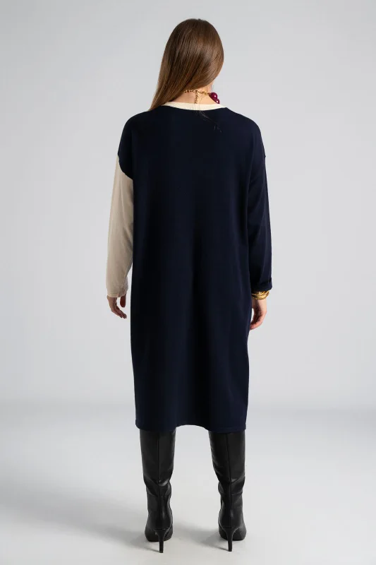 Color Blocking Midi Dress 