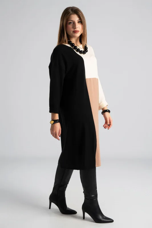 Color Blocking Midi Dress 