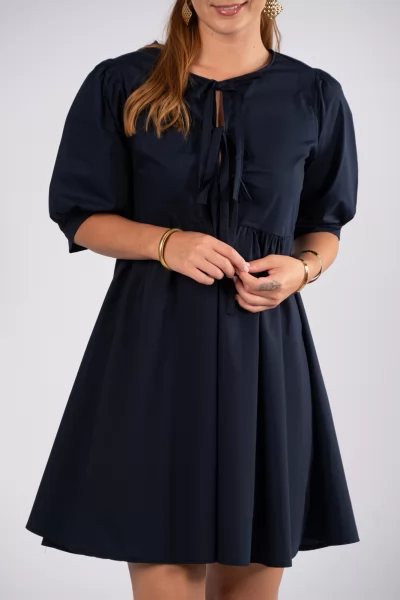 Dress Cotton Navy Blue