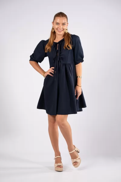 Dress Cotton Navy Blue