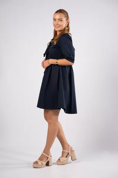 Dress Cotton Navy Blue