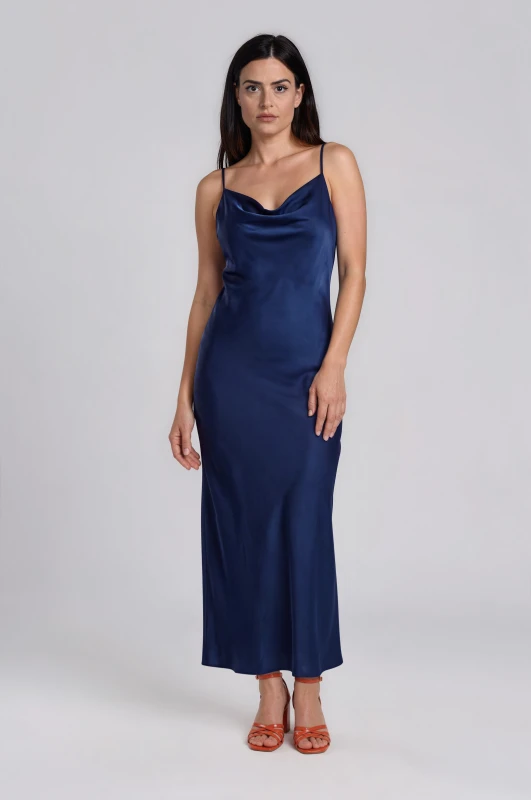 Dress Strapless Cowl-Neck 