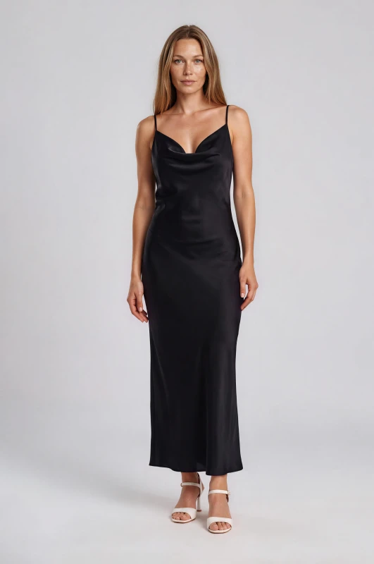 Dress Strapless Cowl-Neck 