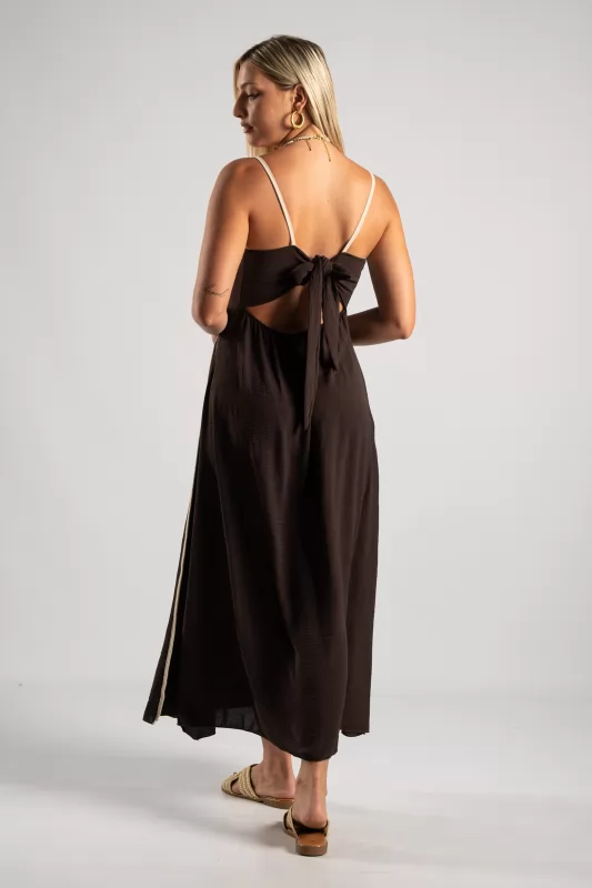 Φόρεμα Crep Maxi Ρίγες